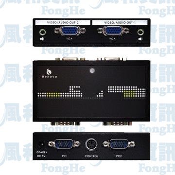 BENEVO UltraVideo BVAS212A 超高頻數位講桌用雙輸出VGA影音切換器【風和資訊】