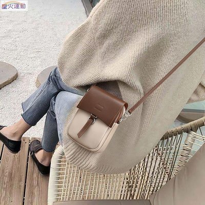 【熱賣精選】Viney真皮包包女2022新款韓系撞色斜挎包時尚復古迷你小包手機包