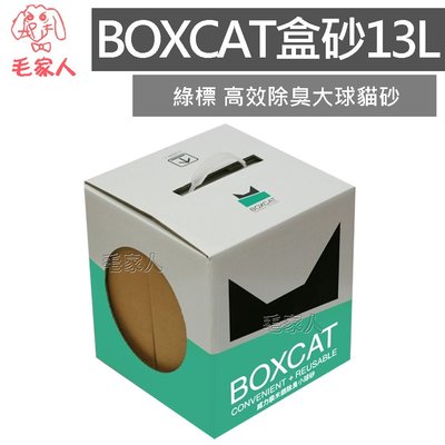 毛家人-【防落砂+多貓家庭用】國際貓家BOXCAT貓砂-綠標 高效除臭大球貓砂13L