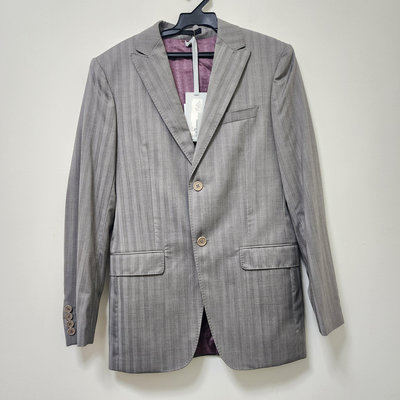 KENZO HOMME 高級純羊毛 條紋單排雙扣 西裝外套 46 原價49800元