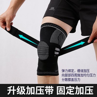 廠家批發綁帶支撐運動護膝硅膠減震防護保護膝蓋自動收口戶外運動