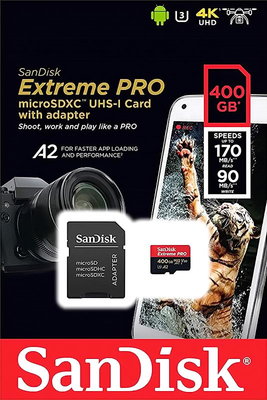 SANDISK EXTREME PRO TF 400G 400GB MICROSD 記憶卡 4K 讀170MB台灣公司貨