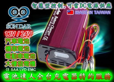 【高雄市-電池達人】松大變電家 ABC-1206 12V6A 免拆電池-充電機 汽車電瓶 充電器 機車電池