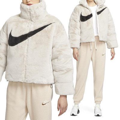 Nike AS W NSW 女 灰色 冬季 溫暖 人造毛草 鋪棉 外套 FN0461-104