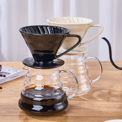 手沖咖啡過濾器 V60過濾杯陶瓷聰明杯 美式濾紙濾杯V1~2人份小號