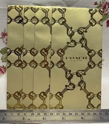龍廬-自藏出清~紙製品-COACH NEW YORK 標誌品牌限量版金色紅包袋8入/只有1套/自用過年包紅包