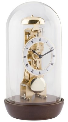 HERMLE CLOCK 德國進口機械式手上鍊單錘打點古銅金圓柱玻璃罩座鐘 型號：23018-030791【神梭鐘錶】