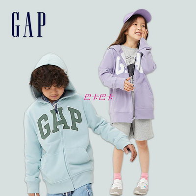 Gap 兒童裝 Logo連帽外套 冰淇淋系列 碳素軟磨法式圈織系列-多色可選(762922)-巴卡巴卡 滿599免運