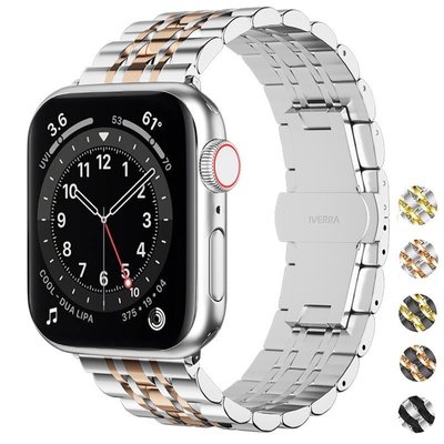 全館免運 不銹鋼錶帶替換可調節錶帶於 Apple Watch Series 8 7 6 Se 5 4 3 49mm 42Mm 可開發票