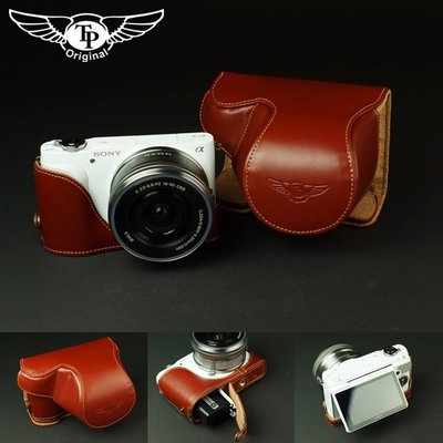 TP NEX-3N SONY  新款開底式真皮相機皮套 +TP1001背帶