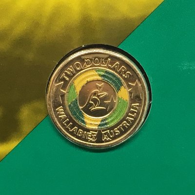 澳洲 2019年世界盃袋鼠橄欖球 2元彩色紀念幣 / Woolworths 錢幣 彩色硬幣 卡片 inspire