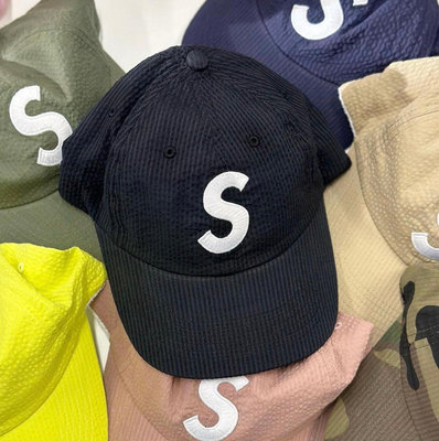 Supreme Seersucker S Logo 6-Panel 帽子。太陽選物社