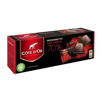 比利時代購巧克力-Cote d'Or 比利時大象牌小片巧克力70%，買10盒送1盒，另有提供86%供顧客選購。