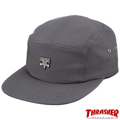 【THRASHER】Skate Goat Pin 5 Panel Hat五片帽(灰色)