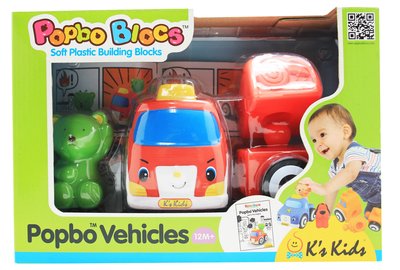 【Popbo Blocks】彩色安全積木：山姆熊消防車『CUTE嬰用品館』