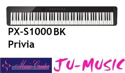 造韻樂器音響- JU-MUSIC - CASIO PX-S1000BK Privia  數位鋼琴 88鍵 公司貨免運費