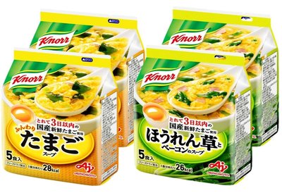 《FOS》日本製 味之素 蛋花湯 菠菜培根 2種 20食 即時湯 沖泡熱湯 熱飲 保暖 秋冬 美味 消夜 露營 熱銷