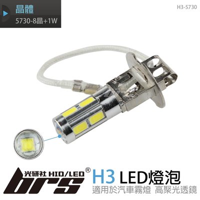 【brs光研社】H3 5730 8晶+1W LED 燈泡 霧燈 Altis RAV4 Tercel Wish Prius