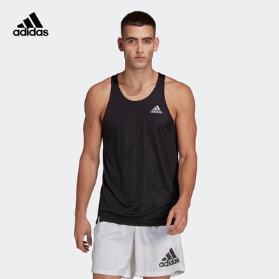 熱銷 adidas阿迪達斯速干背心男裝夏季新款男子跑步運動無袖T恤HB7457青梅精品