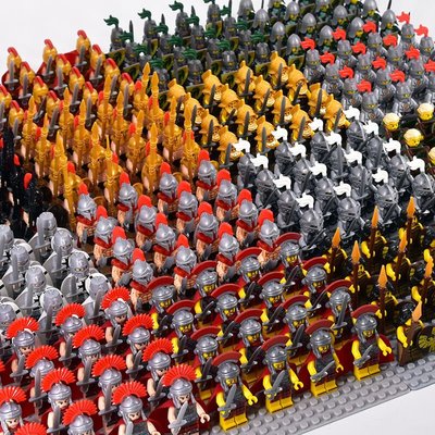 【高品質】三國兼容樂高古代羅馬士兵中世紀城堡人仔騎士石軍團拼裝戰爭積木