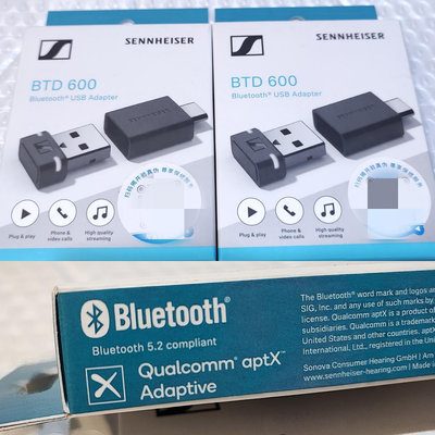 原廠全新貨 2年保固 Sennheiser BTD600 BTD800 USB 藍芽接收器 支援aptX 提升iphone音質