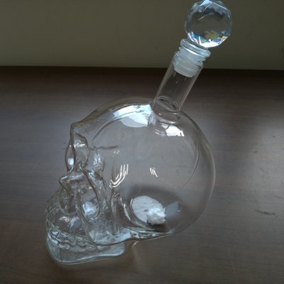 骷髏頭 玻璃瓶 空酒瓶 創意擺飾 擺件