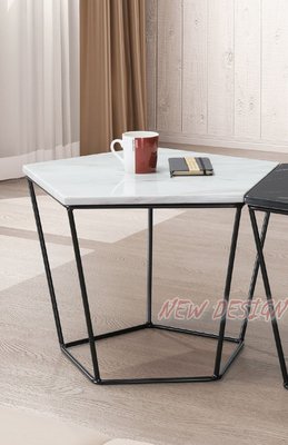 【N D Furniture】台南在地家具-LOFT工業風烤漆黑腳人造石面五角形茶几/五邊造型茶几(兩色)YH