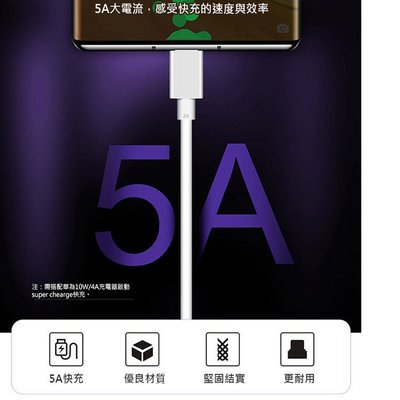 特價5A閃充快充 HUAWEI華為 5A 雙Type-C PD快充線 閃充線 傳輸線，支援SuperCharg