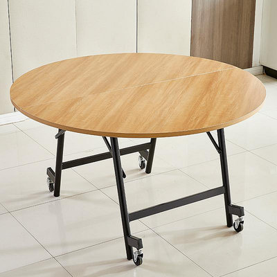 折疊桌家用簡易圓形餐桌圓桌簡約大圓桌面10人15可移動多功能飯桌