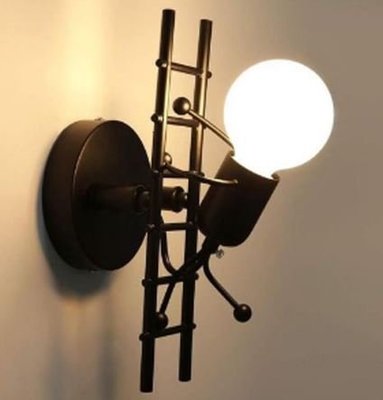 小人爬梯壁燈 藝術燈座 單人小人 壁燈 客廳壁燈 房間壁燈 附燈泡 睿豐科技