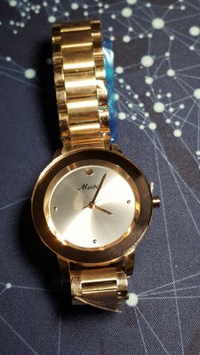 【成吉思汗精品】全新日本meibin貴氣女錶新手錶女士防水時尚石英錶名錶銀色面黑框圓型鋼帶