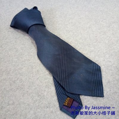 DAKS DO 歐系名品 手打領帶 紳士藍 細斜紋設計  小小瑕疵二手品