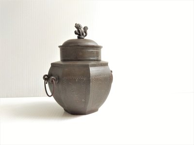 老物-古老錫件-老錫罐-八角型茶葉罐