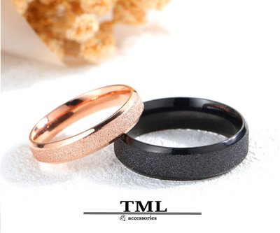 TML 磨砂白鋼戒指 細戒指 鈦鋼戒指 玫瑰金尾戒 防小人尾戒-單件價(GJ646)