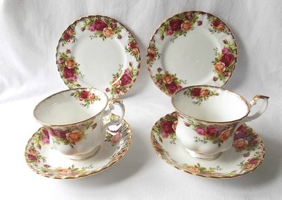 【達那莊園】Royal Albert皇家亞伯特 old country rose鄉村玫瑰 英國製骨瓷器 茶杯盤三件組