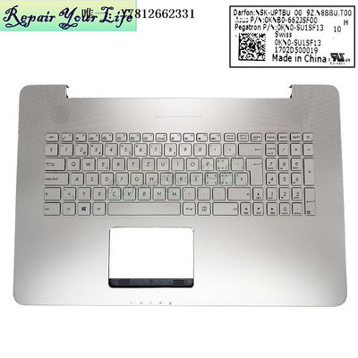 電腦零件ASUS 華碩G552/V G551 N551JK N752VX N751JK 鍵盤銀色C殼背光SW筆電配件