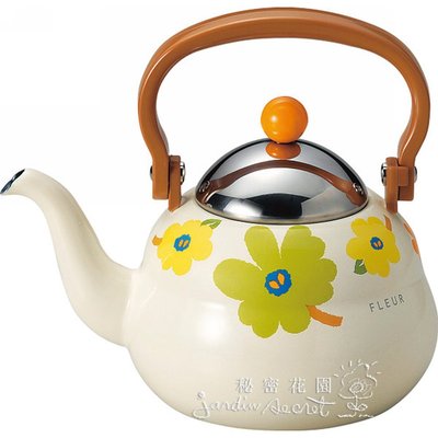 琺瑯水壺--日本製小花琺瑯壺/水壺/茶壺1.6L--秘密花園