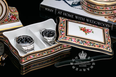 【吉事達】英國製Wedgwood 1992年富貴黃金果園骨瓷首飾結婚戒指珠寶手錶盒 臥室浴室飾品盒