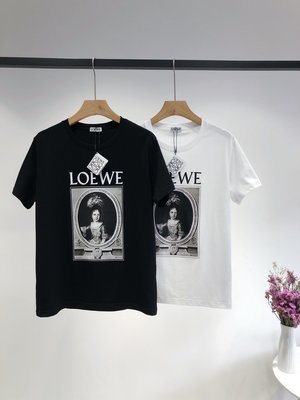 【熱賣精選】羅意威Loewe女短袖肖像印花棉質圓領T恤ins洋氣時髦款-LK129922