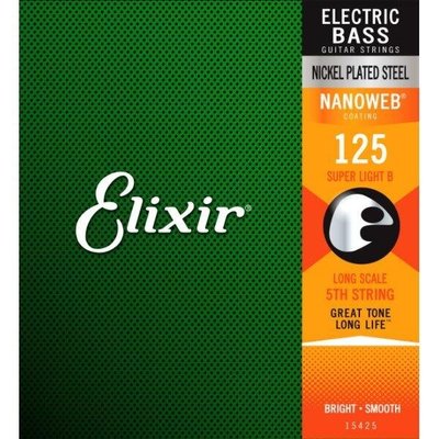 【又昇樂器.音響】ELIXIR 125 第五弦 貝斯弦 BASS NANOWEB 單弦 鍍鎳不鏽鋼 薄包覆15425