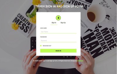 STYLISH SIGN IN AND SIGN UP FORM 響應式網頁模板、HTML5+CSS3  #92057