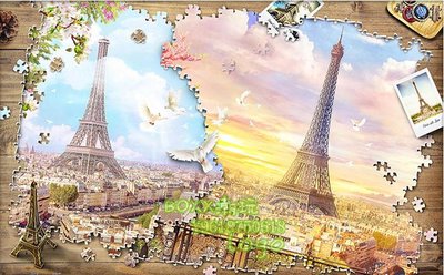 BOXx潮玩~3D-JP塑料平面拼圖 拼圖中的拼圖 巴黎鐵塔風情 1000片