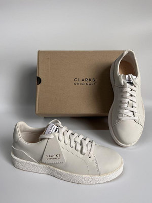 新款熱銷 Clarks其樂女鞋22新款ORIGINALS時尚舒適系帶厚底運動板鞋小白鞋明星大牌同款