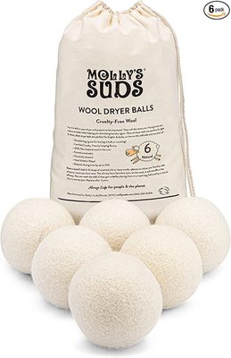 現貨［小珊瑚］原裝現貨 Molly's Suds 紐西蘭羊毛球  烘衣球 天然 減少靜電  6顆防塵布袋裝