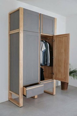 loft工業風全實木衣櫃收納櫃個性創意歐式復古簡约現代