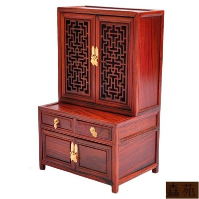 熱銷  中國風特色禮物禮品模型家具擺件古典紅木家具紅酸枝模型碗柜dyhm-218