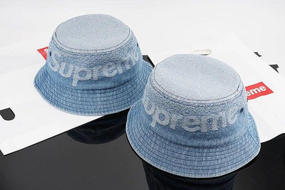 美國supreme潮牌box logo刺繡破線洗水男女漁夫帽牛仔帽子