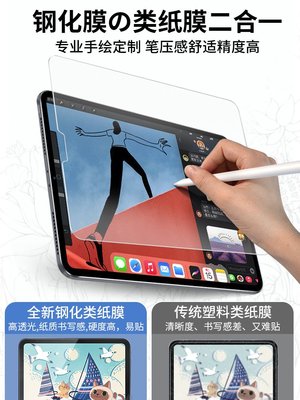 TT|OneFilm高清鋼化類紙膜iPad Pro11蘋果Air5/4防摔paperlike肯特膜