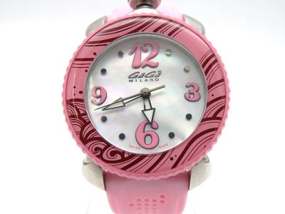 【一元起標】【精品廉售/手錶】義大利潮牌Gaga Milano 粉紅 石英女士腕錶*Ref. 7020*很新美品*瑞士製