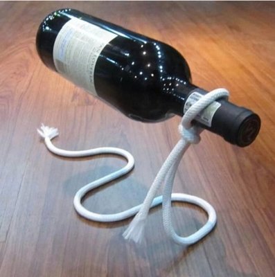 【創意懸浮紅酒架】懸浮紅酒架 個性時尚紅酒瓶支架 歐式創意懸浮繩子葡萄酒架擺件-FO